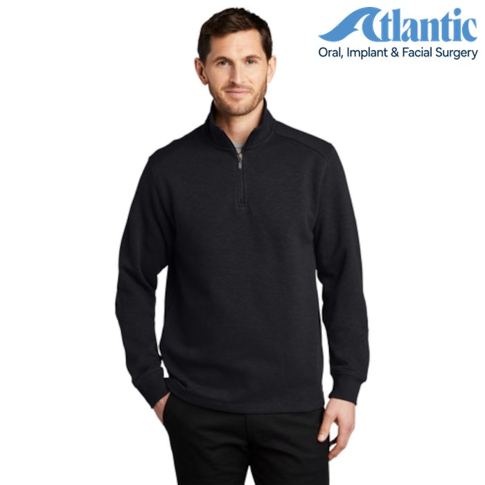 Port Authority (F295) Men's Slub Fleece 1/4-Zip Pullover (Atlantic)
