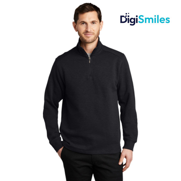 Port Authority (F295) Men's Slub Fleece 1/4-Zip Pullover (DigiSmiles)