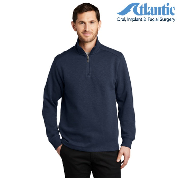 Port Authority (F295) Men's Slub Fleece 1/4-Zip Pullover (Atlantic)