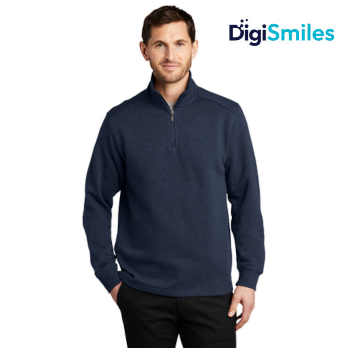Port Authority (F295) Men's Slub Fleece 1/4-Zip Pullover (DigiSmiles)
