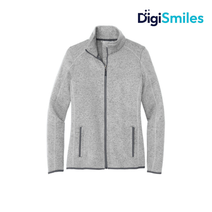 Port Authority (L232) Women's Sweater Fleece Jacket (DigiSmiles)
