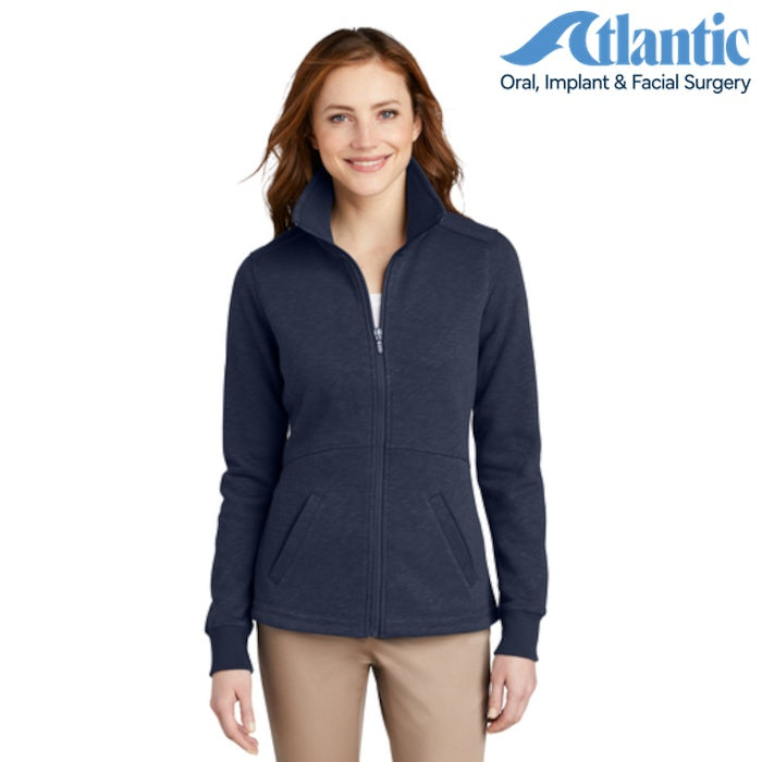 Port Authority (L293) Women's Slub Fleece Full-Zip Jacket (Atlantic)