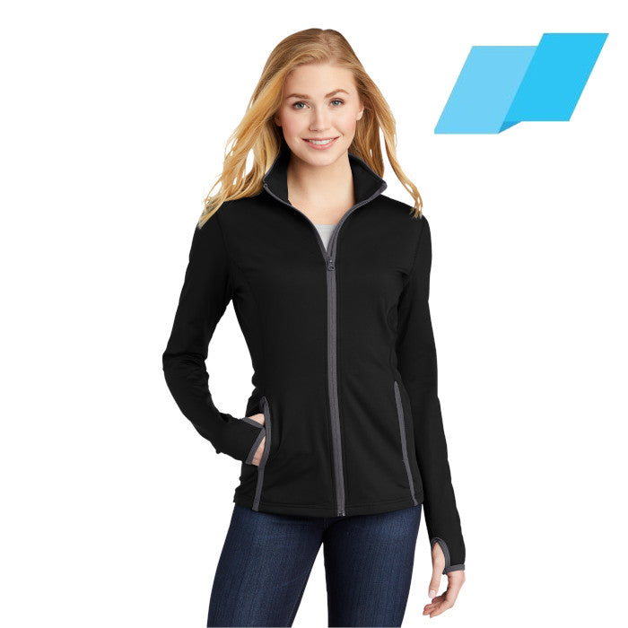 Sport-Tek (LST853) Women's Sport-Wick Stretch Contrast Full-Zip Jacket (Flagship)