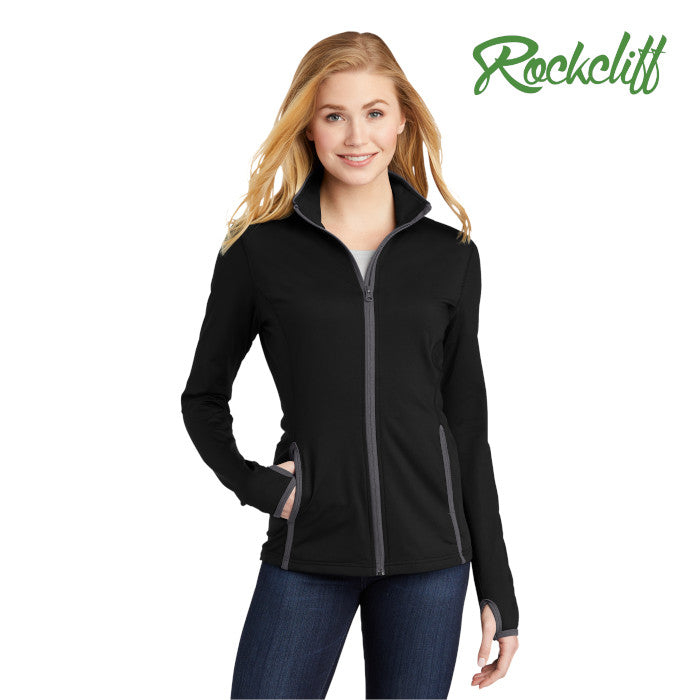 Sport-Tek (LST853) Women's Sport-Wick Stretch Contrast Full-Zip Jacket (Rockcliff)