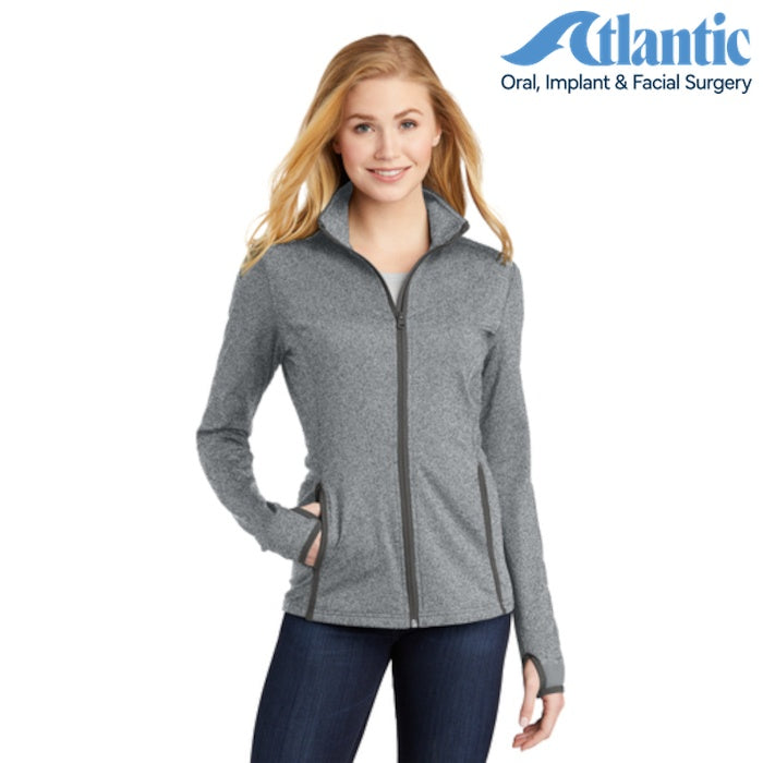 Sport-Tek (LST853) Women's Sport-Wick Stretch Contrast Full-Zip Jacket (Atlantic)